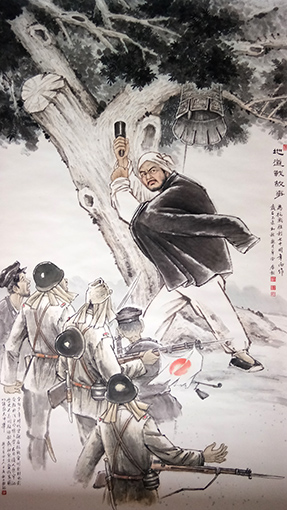 《地道战故事》规格：70cmx137cm  2015年6月作